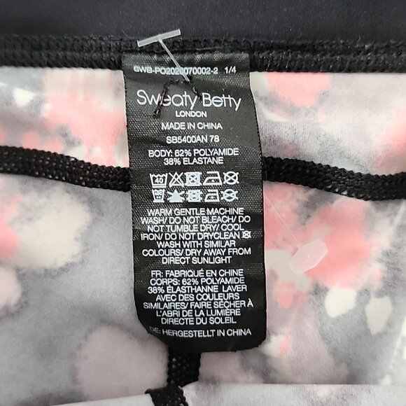 Sweaty Betty The Power Black Pink Firework Stretch Legging 22" Inseam Sz S - Picture 12 of 16